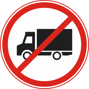 which of the following indicates " LOADERS VEHICLES ARE PROHIBITED"?