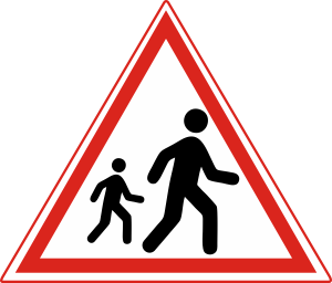 which of the following indicates "ROAD CROSSING FOR CHILDREN"?