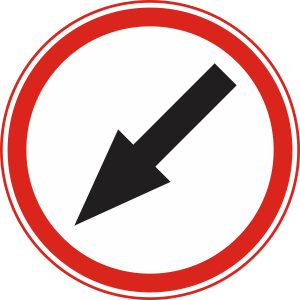 which of the following indicates " KEEP LEFT WHILE DRIVING "?