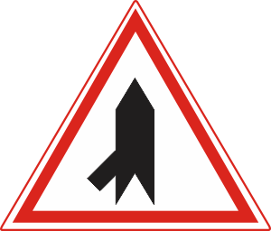 which of the following indicates "SERVICE ROAD IS JOINING FROM LEFT"?