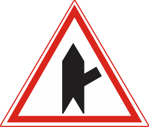 which of the following indicates " THE SERVICE ROAD EXITS FROM RIGHT"?