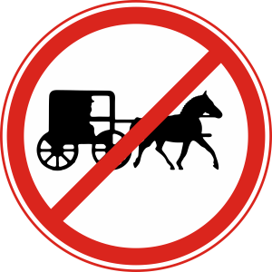 Animals Driven Vehicles are prohibited