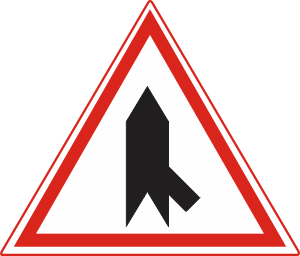 which of the following indicates "SERVICE ROAD IS JOINING FROM RIGHT"?