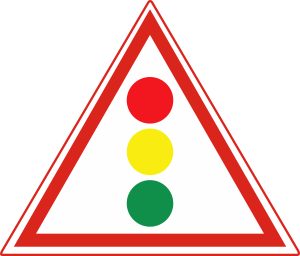 which of the following indicates "ELECTRIC SIGNAL AHEAD"?