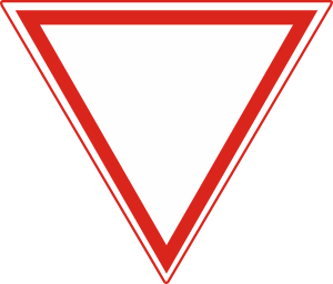 Which of the following indicates "Give way or Stop"?