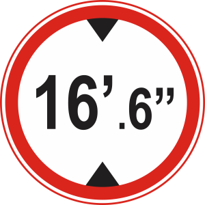 Higher than 16.6 Vehicles are prohibited