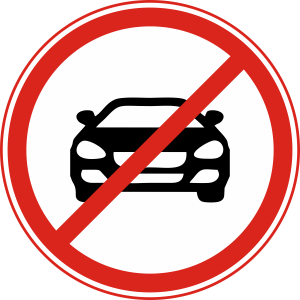 which of the following indicates "NO ENTRANCE OF ANY VEHICLE"